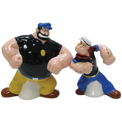 Popeye And Brutus Face-Off Salt And Pepper Shakers