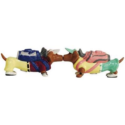 Hot Diggity Dogs Golfers Magnetic Salt And Pepper Shakers