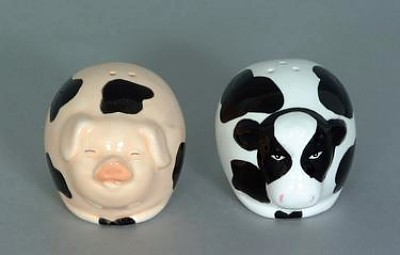 PIG AND COW SALT AND PEPPER SHAKERS