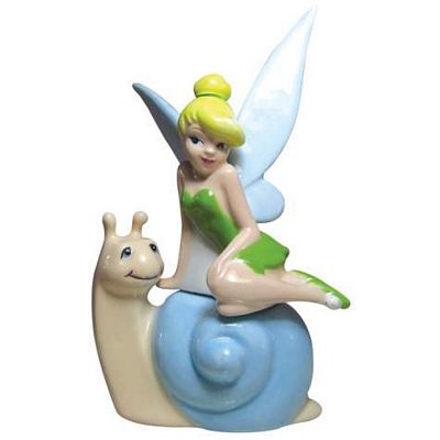 Tink's Snail Ride Tinkerbell Salt And Pepper Shakers