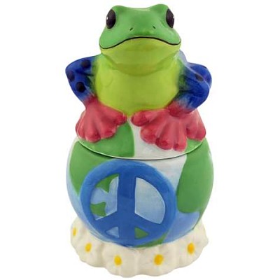 Peace On Earth Frog Salt And Pepper Shakers