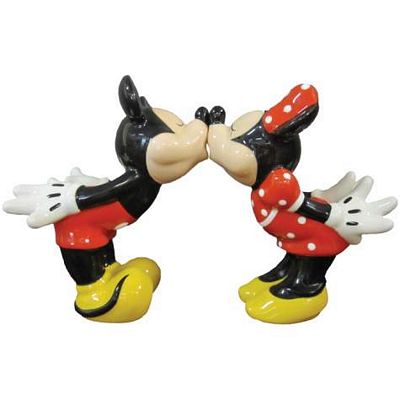 Disney Mickey And Minnie Mouse Kissing Salt And Pepper Shakers