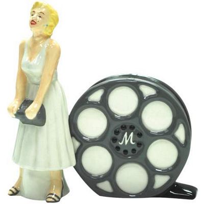 Marilyn Monroe White Dress And Film Reel Salt And Pepper Shakers