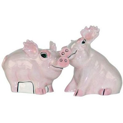 Safari Pigs Salt And Pepper Shakers by Lynda Corneille