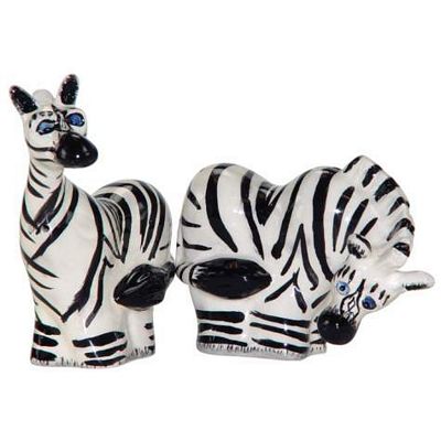 Safari Zebras Salt And Pepper Shakers by Lynda Corneille