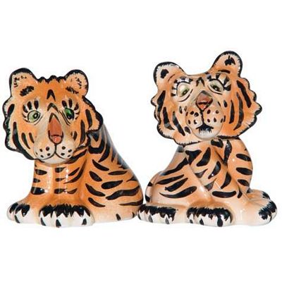 Safari Tigers Salt And Pepper Shakers by Lynda Corneille