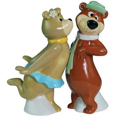 Yogi Bear And Cindy Kissing Salt and Pepper Shakers