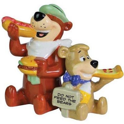 Yogi Bear And Boo-Boo Eating Salt and Pepper Shakers