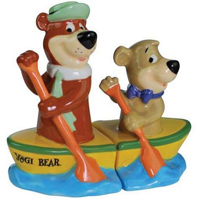 Yogi Bear And Boo-Boo Canoe Salt and Pepper Shakers