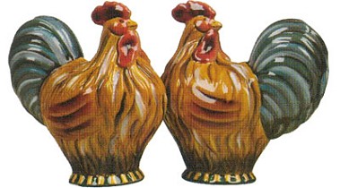 REGAL ROOSTER SALT AND PEPPER SHAKERS