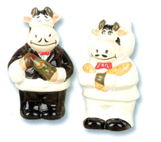 COW CHEF SALT AND PEPPER SHAKERS