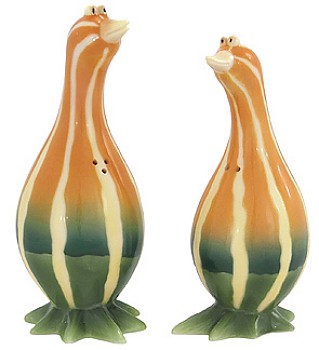 SQUASH GEESE HOME GROWN SALT AND PEPPER SHAKERS
