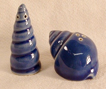 Blue Swirl Sea Shell Salt And Pepper Shakers