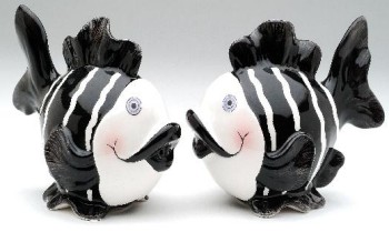 VERY FISHY ZEBRA FISH SALT AND PEPPER SHAKERS