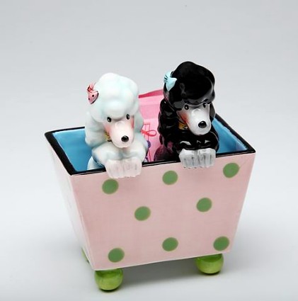 Poodles Salt And Pepper Shakers With Box