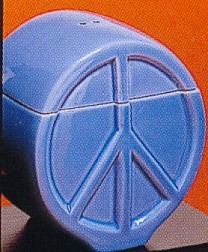 PEACE AND LOVE SALT AND PEPPER SHAKERS