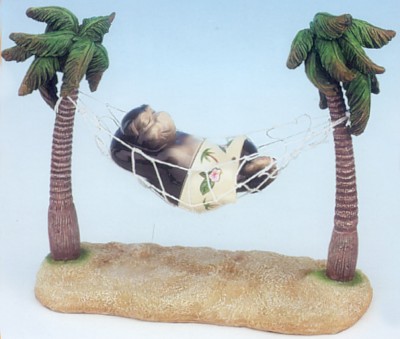 MONKEY RELAXING IN HAMMOCK SALT AND PEPPER SHAKERS