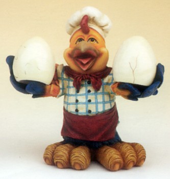 Rooster Chef With Eggs Salt And Pepper Shakers