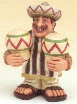 MAN FROM MEXICO WITH MARACAS SALT AND PEPPER SHAKERS