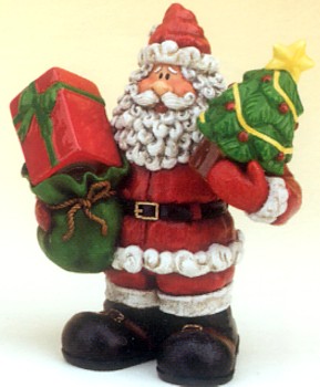 SANTA CLAUSE WITH PRESENTS AND CHRISTMAS TREE SALT AND PEPPER SHAKERS