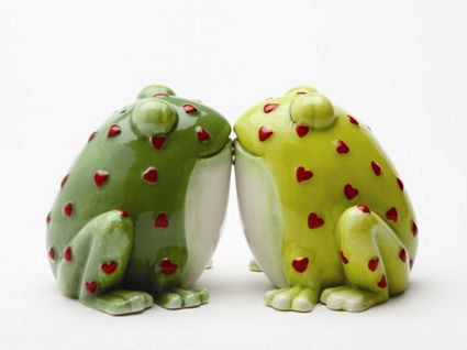 Horny Toads Kissing Magnetic Salt And Pepper Shakers