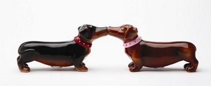 A Long Love Affair Dachshunds Kissing Magnetic Salt And Pepper Shakers