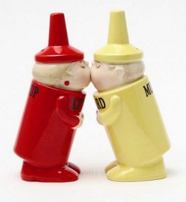 Ketchup And Mustard People Magnetic Salt And Pepper Shakers
