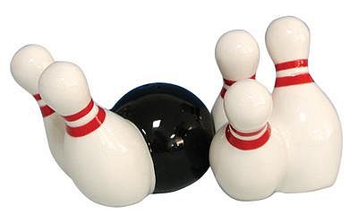 BOWLING MAGNETIC SALT AND PEPPER SHAKERS