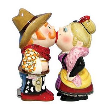 COWBOY AND SALOON GIRL KISSING 