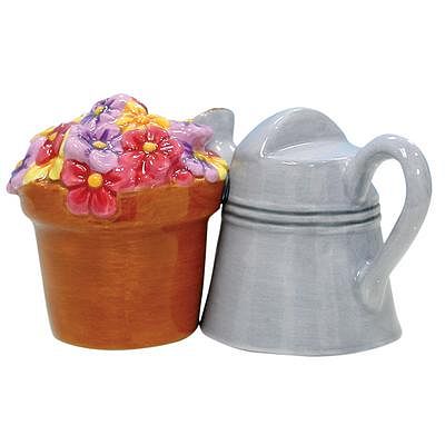 WATERING CAN AND POT OF FLOWERS 
