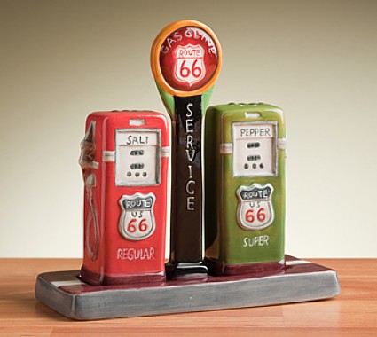 Route 66 Gas Station Salt And Pepper Shakers