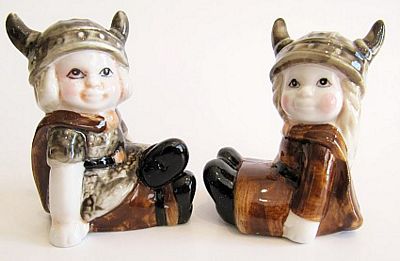 Viking Boy And Girl Salt And Pepper Shakers