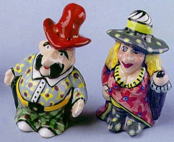 Western People Salt And Pepper Shakers