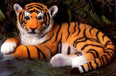 YELLOW TIGER CUB LIVING SIZE FIGURINE