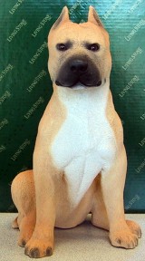 PIT BULL FAWN ADULT DOG FIGURINE