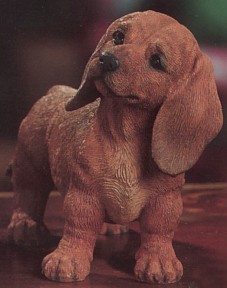 Red Dachshund Puppy Dog Figurine