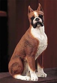 Boxer Uncropped Medium Dog Figurine