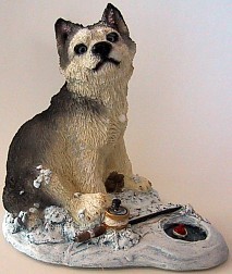 Siberian Huskey Ice Fishing Medium Dog Figurine