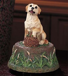 Yellow Labrador Adult Dog Musical Figurine