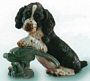 Springer Spaniel With Bird Puppy Dog Figurine