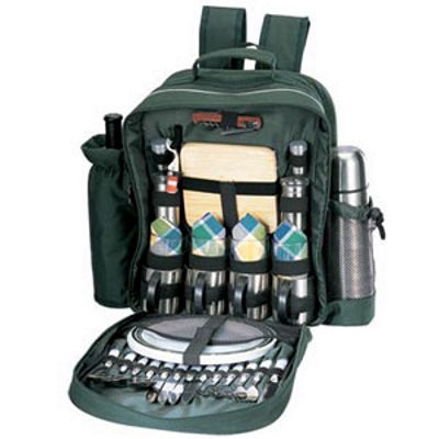 MERRYMAKER BACKPACK PICNIC BASKET FOR 4