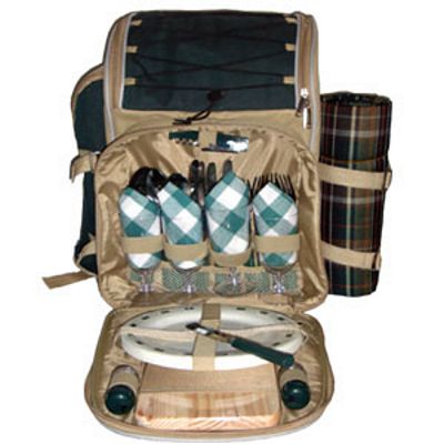 AZTEC BACKPACK PICNIC BASKET FOR 4