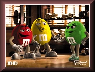 M&M's Working Out Advertising And Animation Art Cel