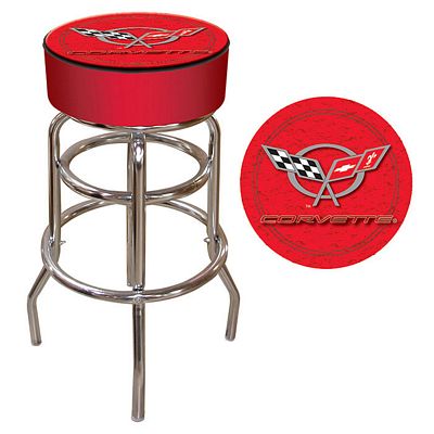 CORVETTE C5 PADDED BAR STOOL - RED