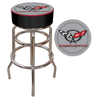 CORVETTE C5 PADDED BAR STOOL - SILVER