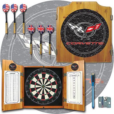 CORVETTE C5 DART CABINET INCLUDES DARTS AND BOARD