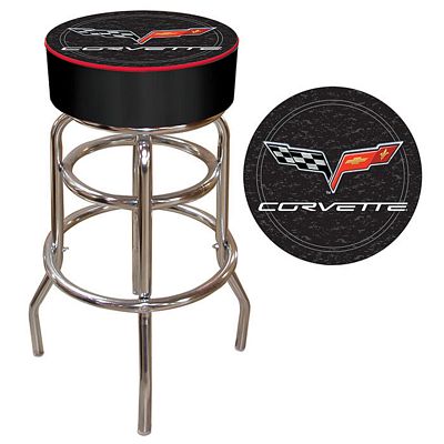 CORVETTE C6 PADDED BAR STOOL - BLACK