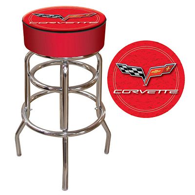 CORVETTE C6 PADDED BAR STOOL - RED