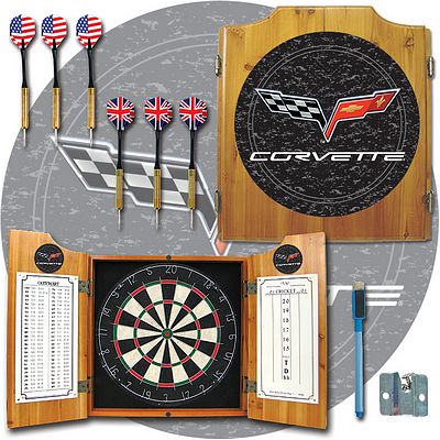 CORVETTE MODEL C6 DART CABINET WITH BOARD AND DARTS