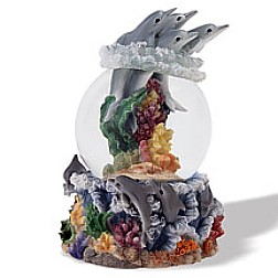 DOLPHINS 3-D MUSICAL WATERGLOBE